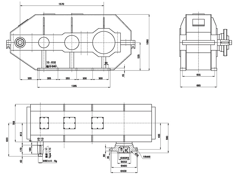 Shape and installation dimensions