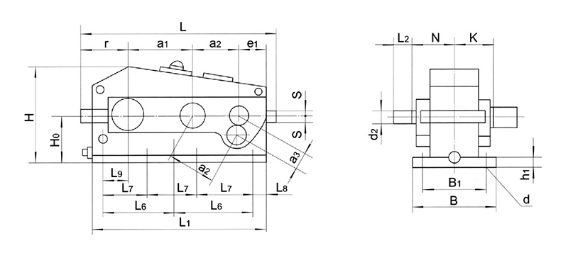 Shape and installation dimensions