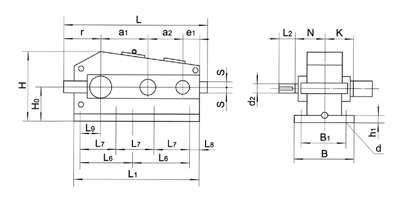 Shape and installation dimensions
