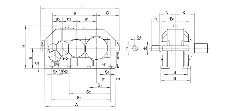 Shape and installation dimensions
