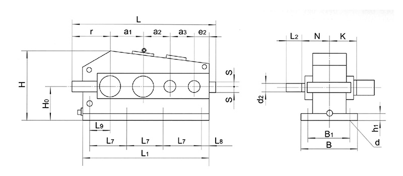 Shape and installation dimensions